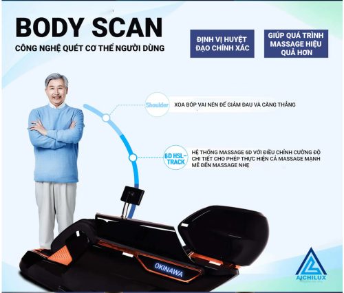 Body scan ghế massage OKINAWA Majestic Monarch OS 500